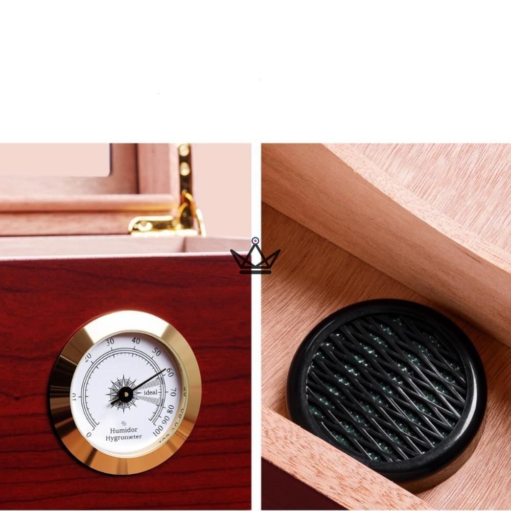 Zigarrenhumidor Edition FIFTY – 50 Zigarren, spanisches Zedernholz, Glas & Hygrometer – Ansicht 4