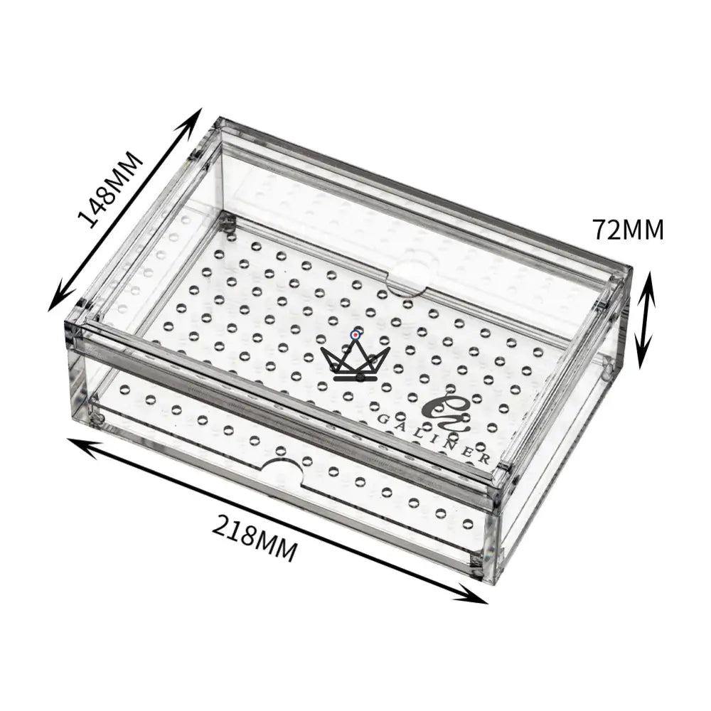 Crystal Clarity Zigarrenhumidor – transparentes Acryl, perforierte Ablage, 20 Zigarren, Platz für Befeuchtungsbeutel – Ansicht 2