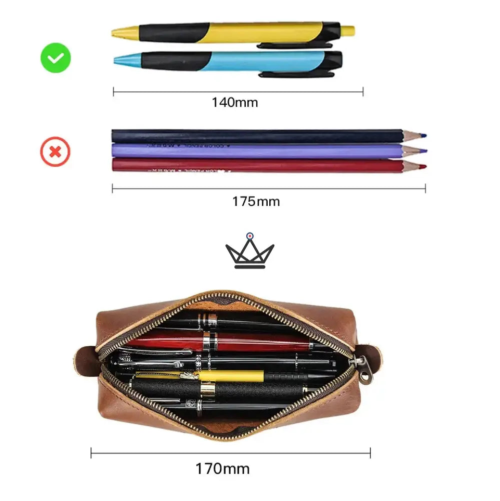Customizable Leather Pouch - Pens & Glasses - VOYAGEUR Orion — view 6