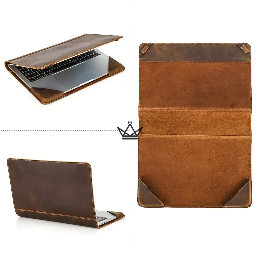 Customizable Leather MacBook Sleeve 13" - Traveler BINDING — view 5