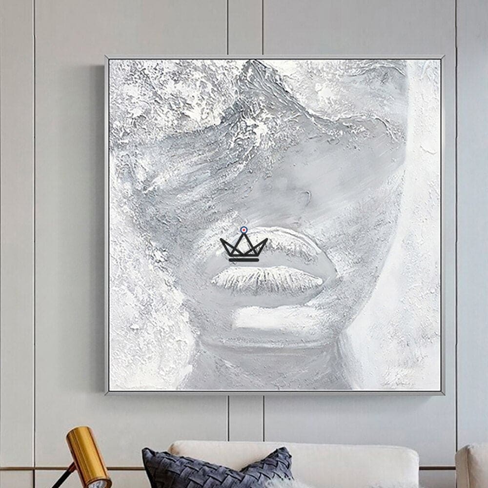 XXL oil painting on canvas - Evocative White — 50cm x 50cm