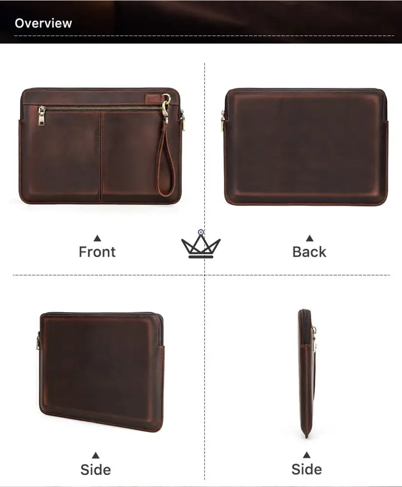 Customizable leather sleeve for MacBook AIR & PRO - Voyageur Centurion — view 9