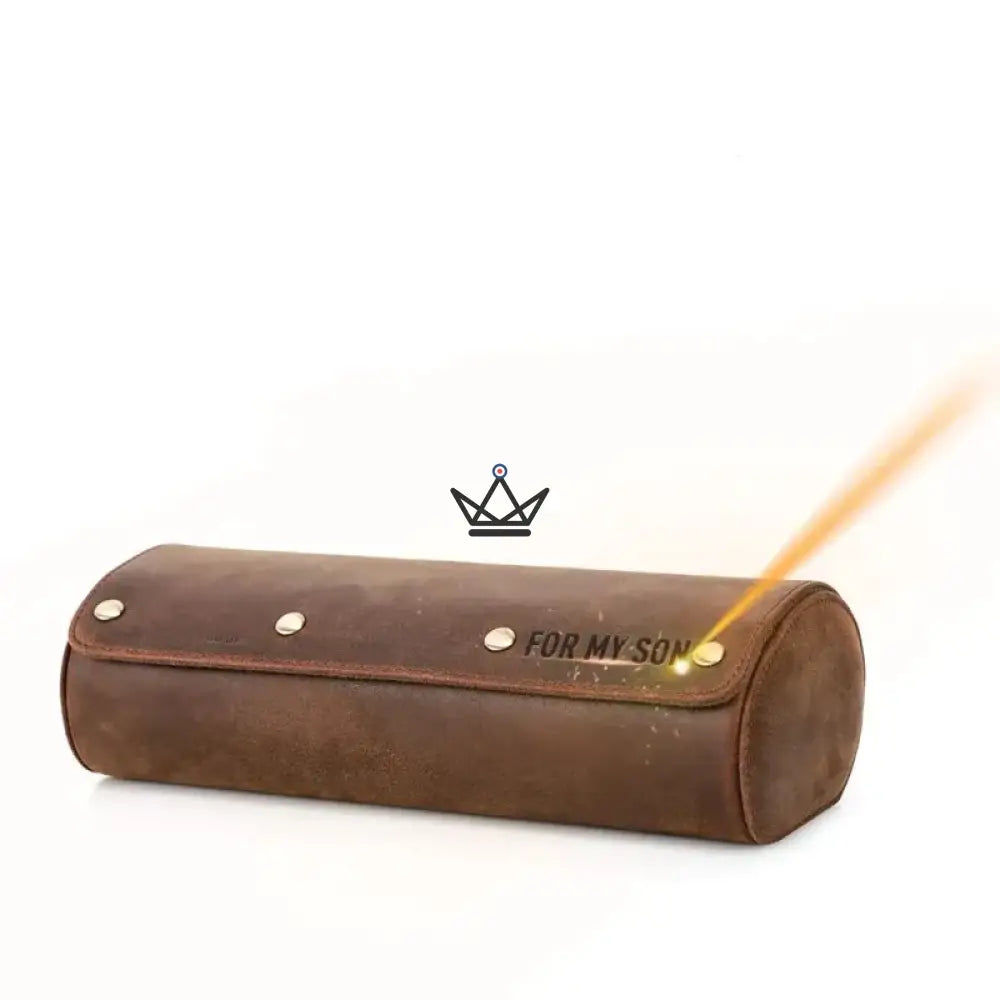 Customizable Leather Automatic Watch Travel Case - Voyageur TimeGuardian — view 17