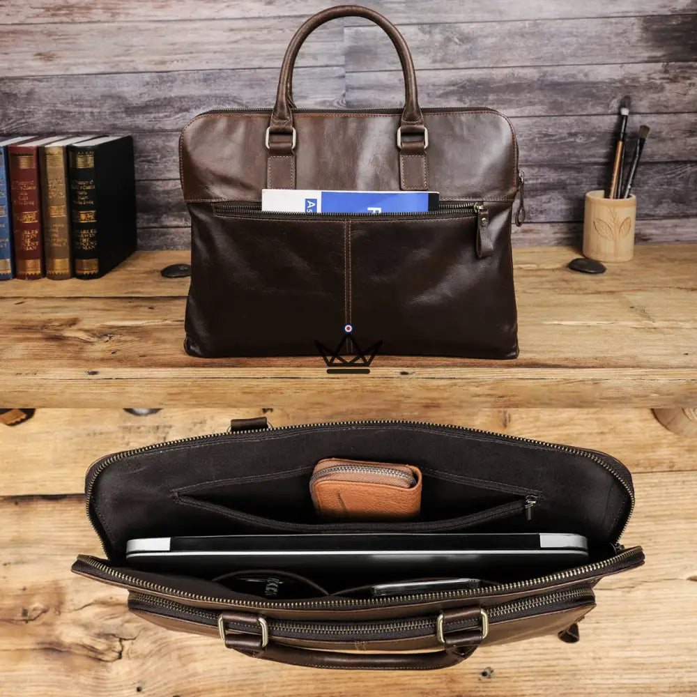 Customizable leather work bag - Voyageur Galilee — view 7