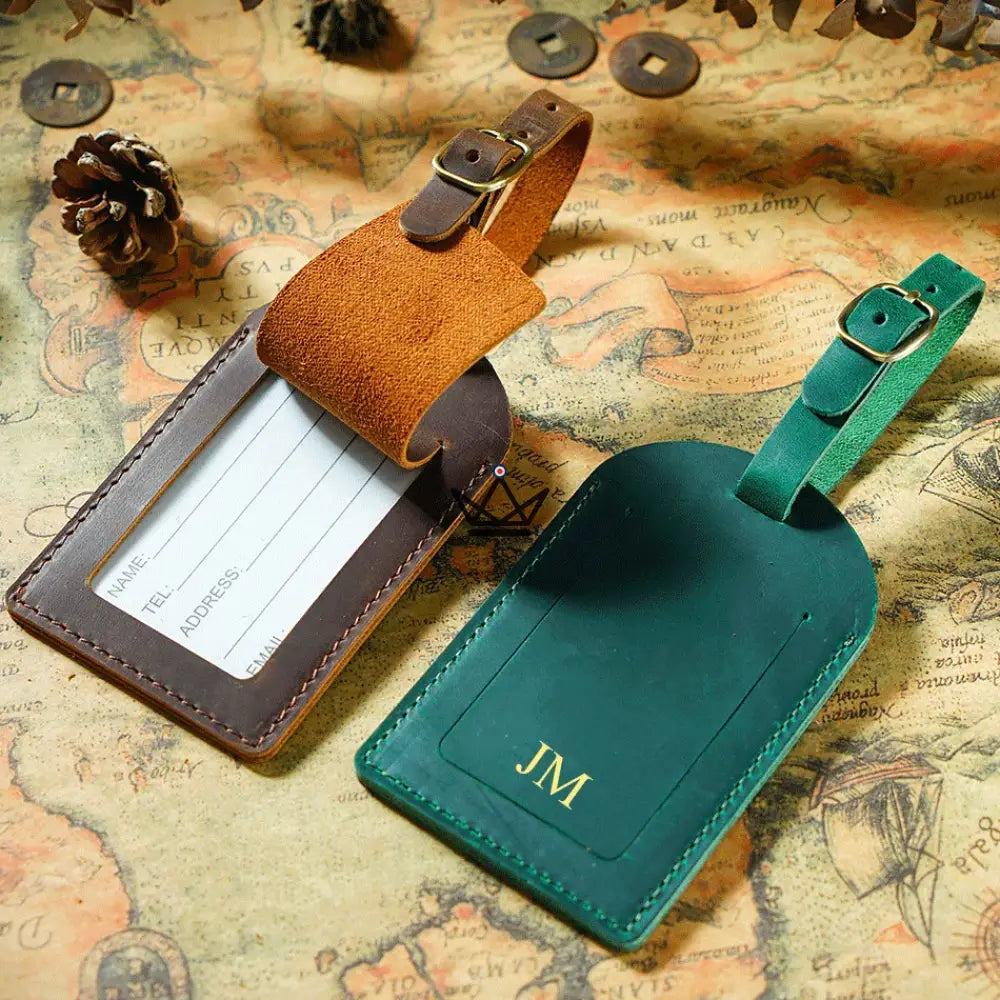 Customizable Leather Luggage Tag – Voyageur Tag — view 5