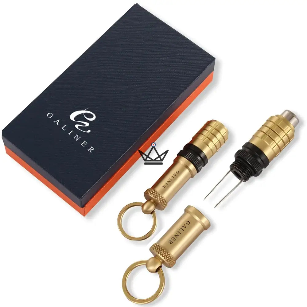 Zigarrenlocher PRESTIGE ELEGANZ — Edelstahl, 9 mm Stanzung, Zigarrenhalter & Schlüsselanhänger | Zeitloses Schwarz oder Klassisches Gold – Ansicht 12