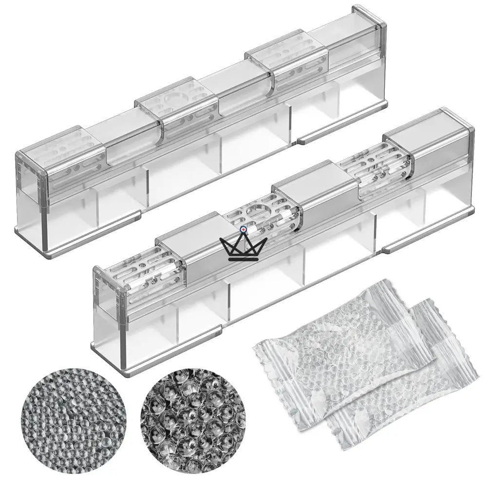 LINEAR CRYSTAL Gel-Luftbefeuchter — Verstellbares Gitter, Nachfüllung mit destilliertem Wasser | 2er-Pack LINEAR CRYSTAL Gel-Luftbefeuchter — Verstellbares Gitter, Nachfüllung mit destilliertem Wasser | 2er-Pack