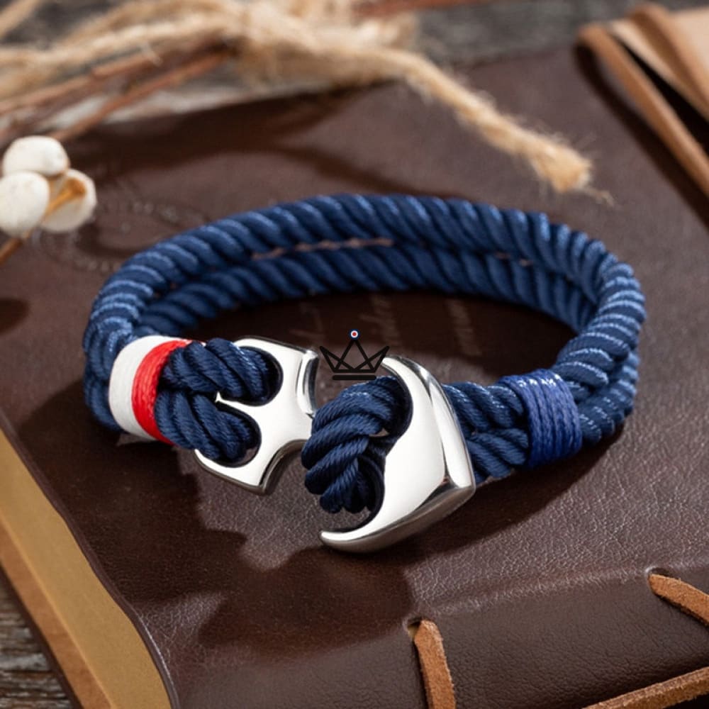 Neptun-Armband – Anker versilbert & Tau – 19 Farben – Ansicht 3
