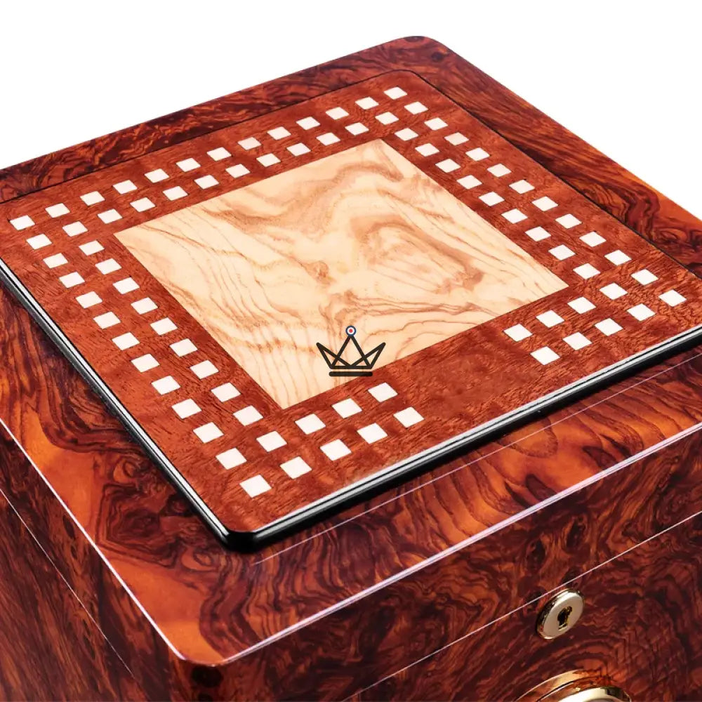 Grand Prestige Deluxe Edition Cigar Humidor — piano finish, Spanish cedar, 100 cigars, tray, lock, hygrometer & humidifier — view 3