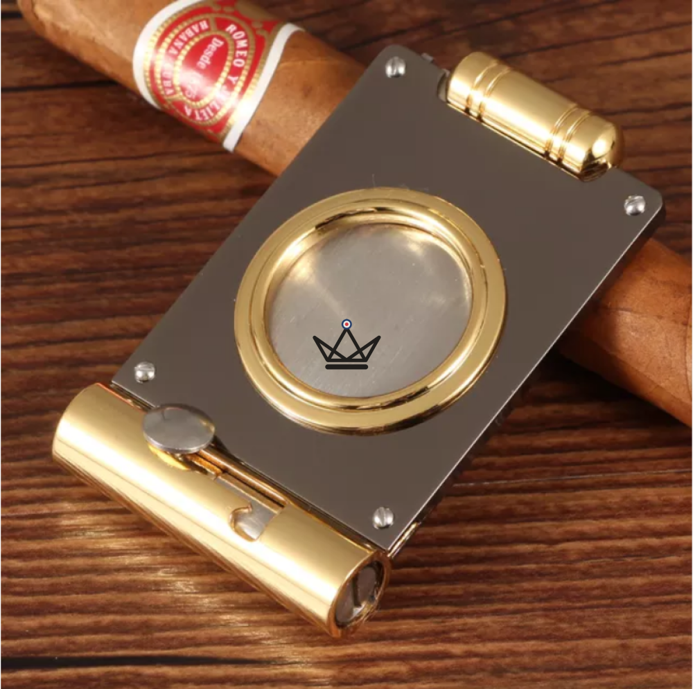 Napoleon Guillotine & Punch Cigar Cutter — brushed steel, 57 ring gauge max — view 2