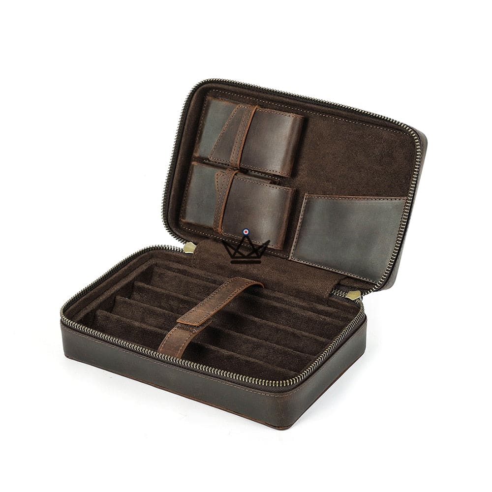 Prestige Voyageur Cigar Case — Genuine Leather & Customizable Laser Engraving — view 7