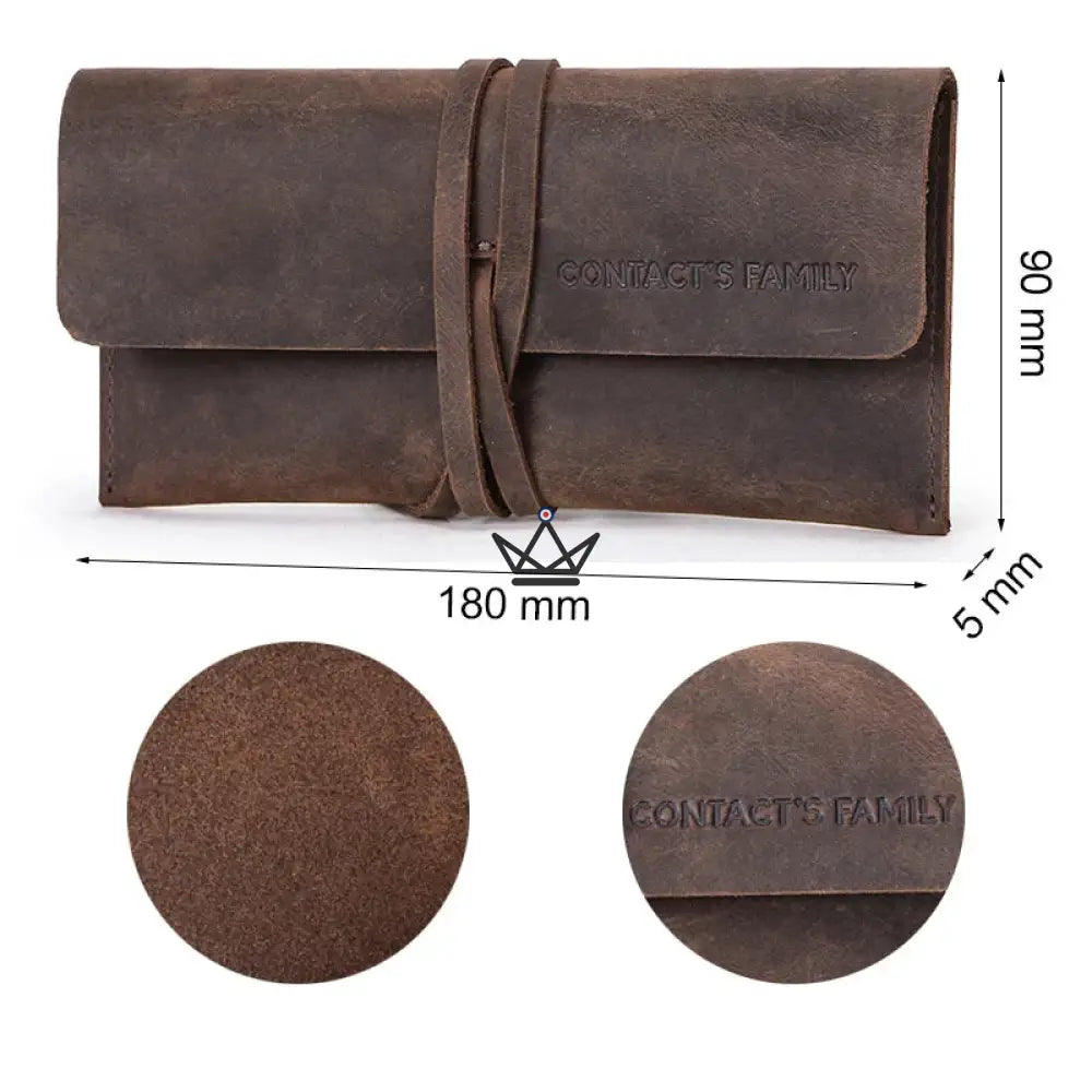 Personalisierbares Stifte- und Federmäppchen aus Leder – Voyageur Spool – Ansicht 7