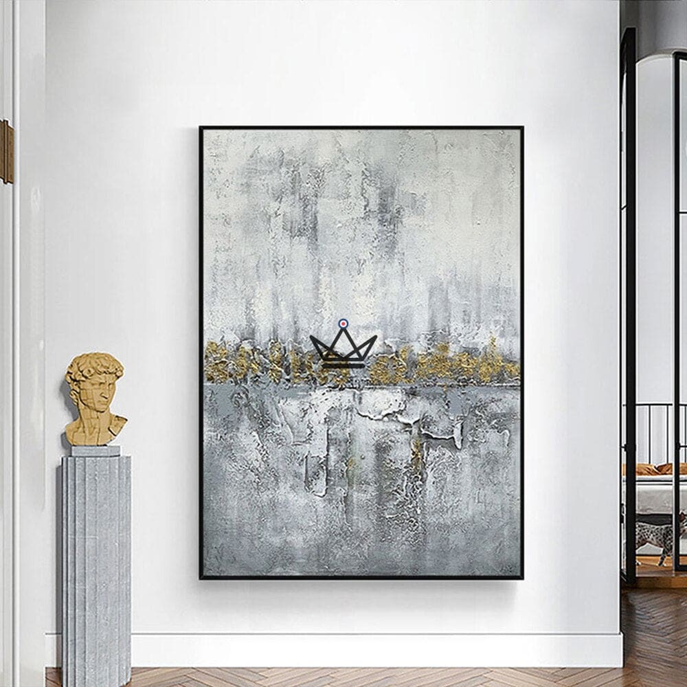 XXL oil painting on canvas - Golden Abstraction — C / 40cm x 60cm