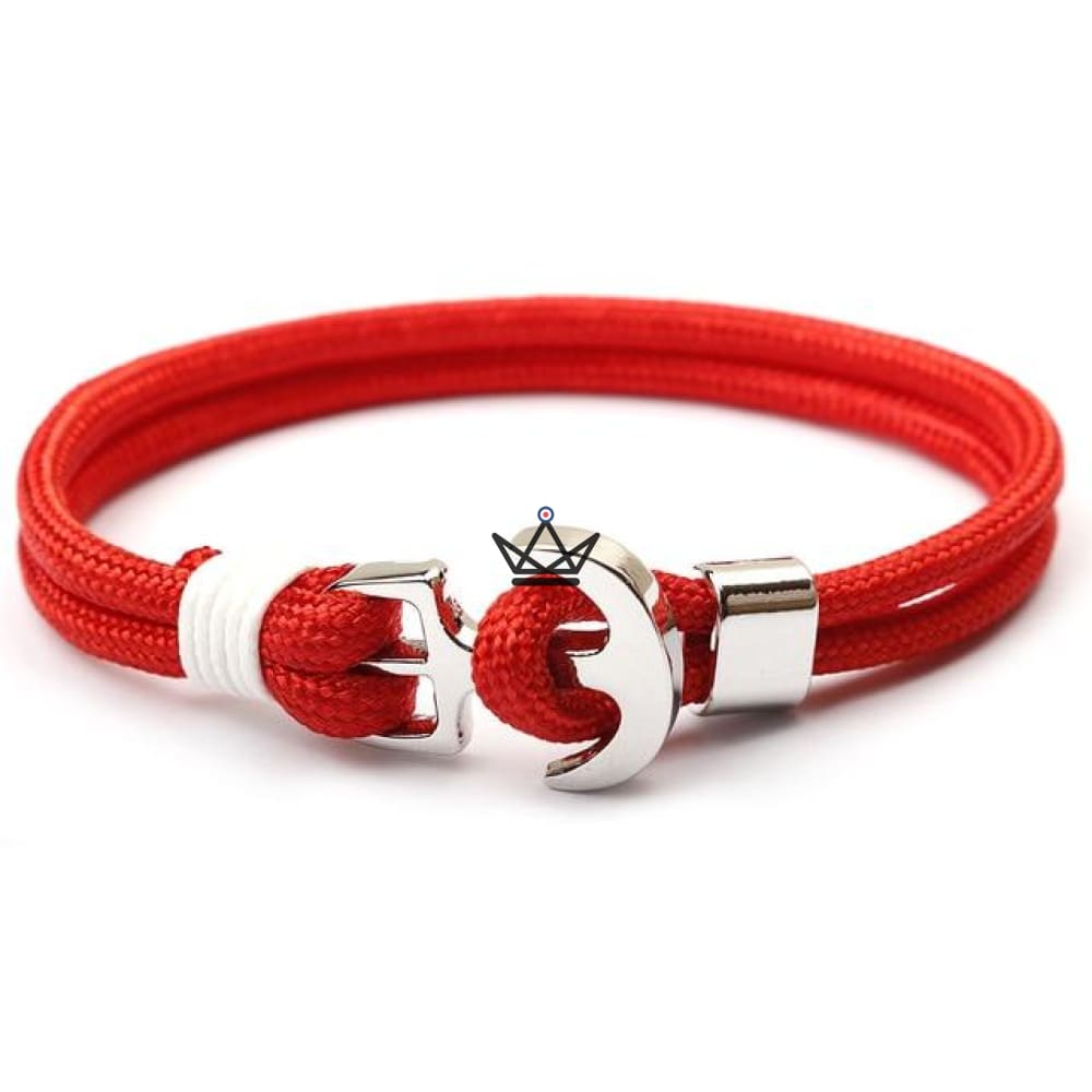 Neptune Marine Bracelet - Silver Anchor & Rope - 19 Colors — view 20