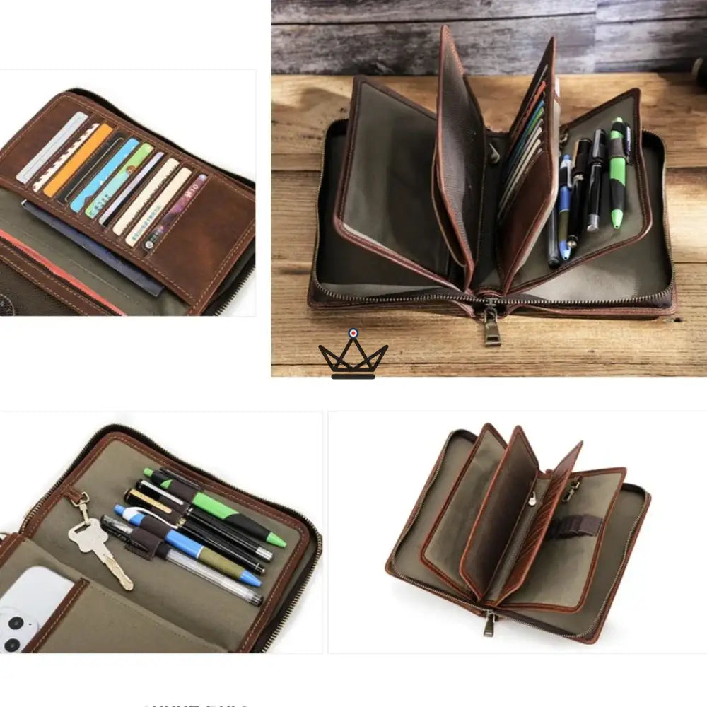 Luxury Leather Customizable Organizer - Voyageur Clutch — view 12