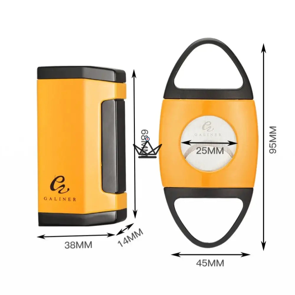GOLDYR Lighter & Cigar Cutter Set — Blue Flame Torch + 64mm Cigar Cutter | Yellow or Black — view 9
