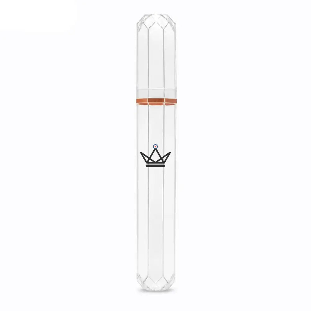 PRISM faceted crystal acrylic cigar tube — octagonal, gold ring, 165 mm — view 6