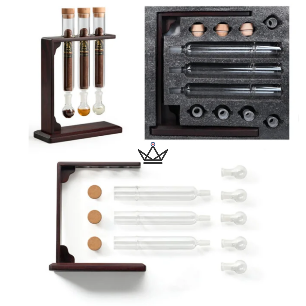 3-Tube Cigar Infuser INFUSIO TRIDENT — Suspended Vertical Tubes, Red Wood | Ring Gauge 73 — view 7