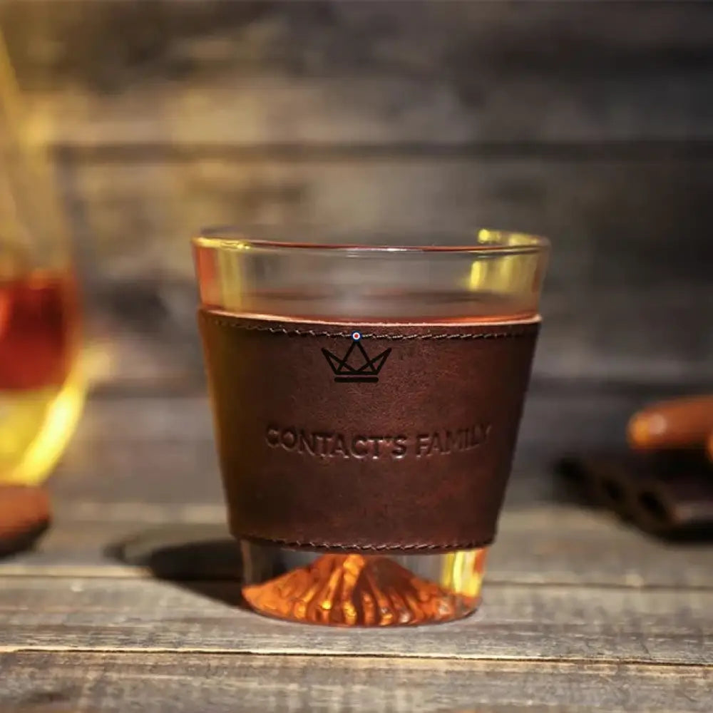 Anpassbare Whiskyglas-Manschette aus Leder - Voyageur Sleeve – Ansicht 3