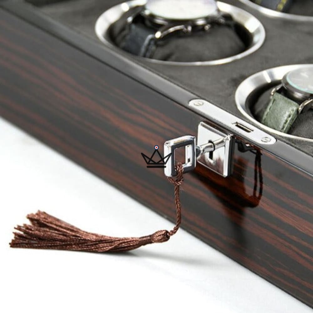 LUXURIA TEMPORUM Luxuriöse Uhrenbox – Lackiertes Holz, Glasfenster, Schlüssel, für 2 bis 9 Uhren – Ansicht 2