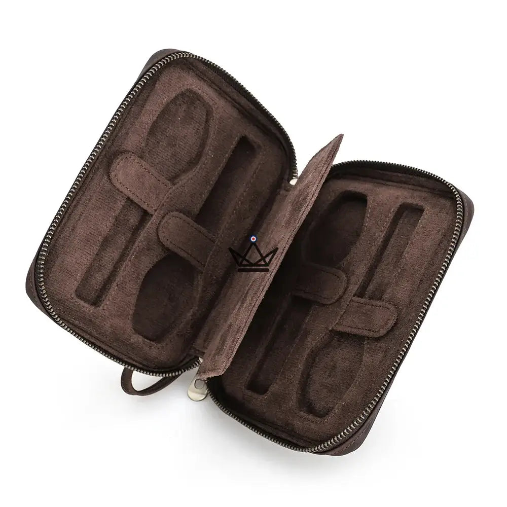 Customizable Travel Watch Case – Voyageur Keeper — Full Grain Leather, 4 Sizes: 2 to 8 Watches — view 10