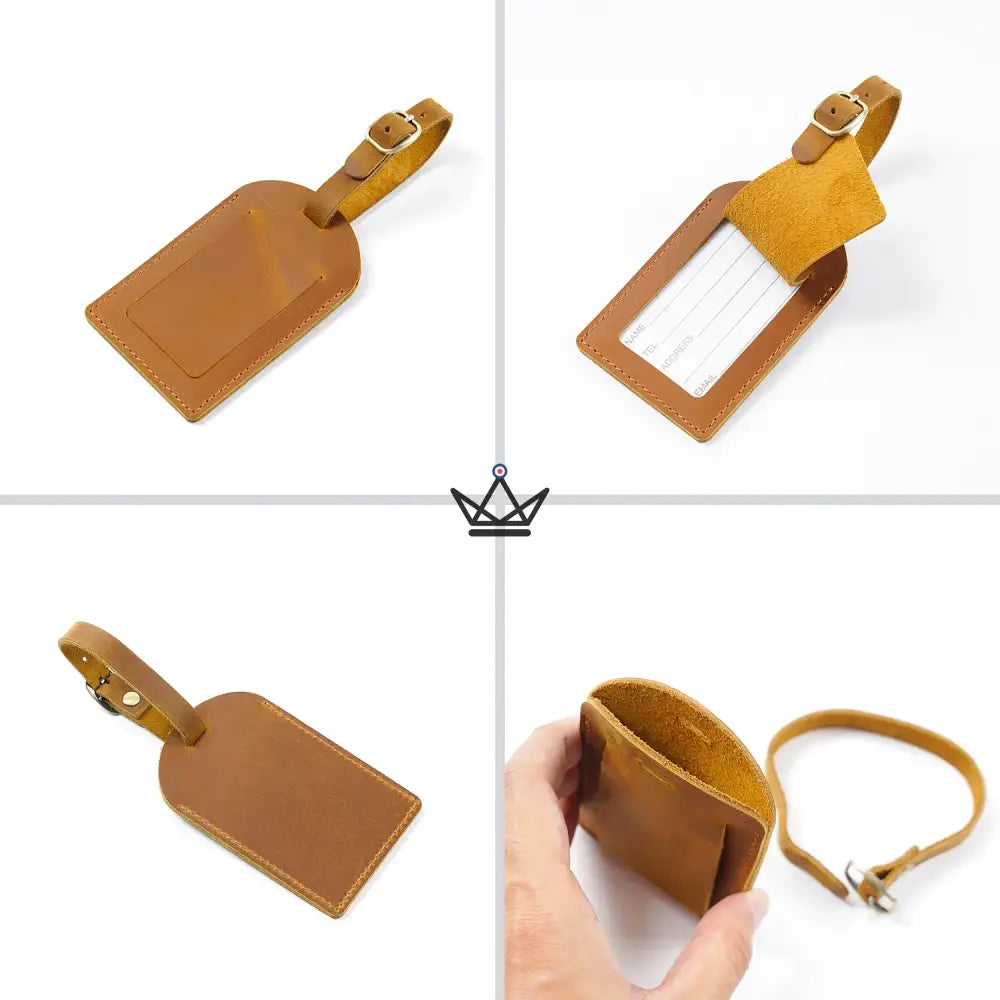 Customizable Leather Luggage Tag – Voyageur Tag — view 3