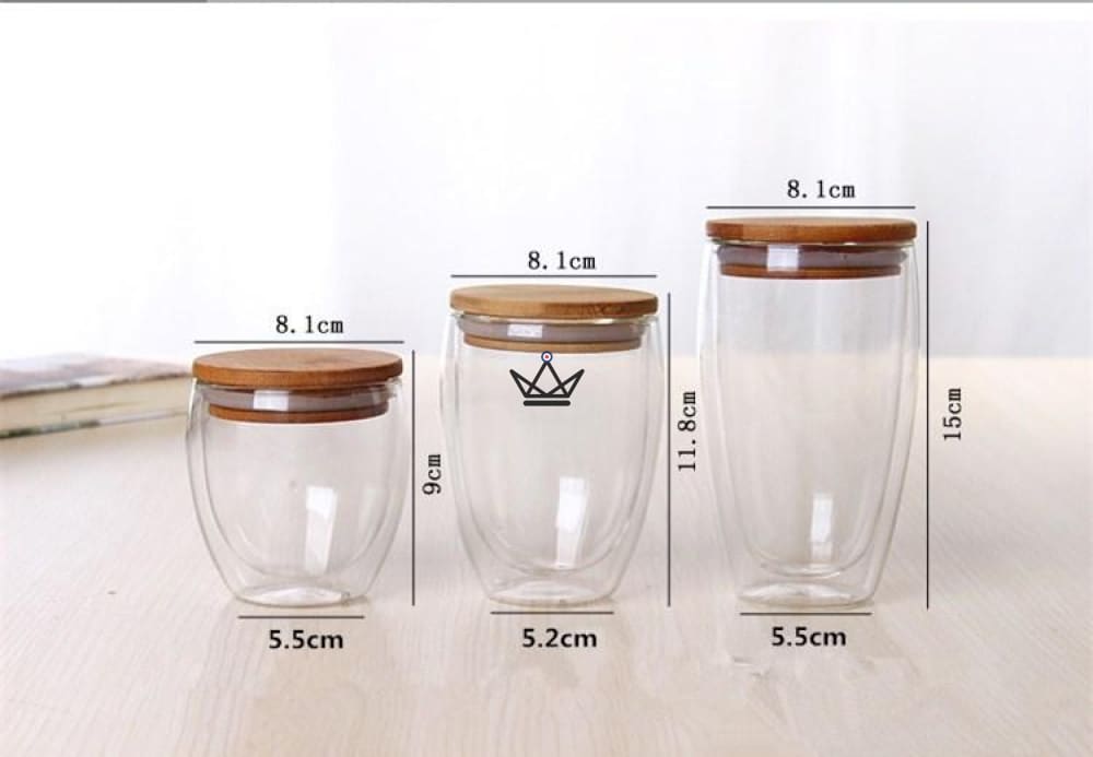 Double-Walled Insulated Glass with Bamboo Lid - 3 Sizes — view 8