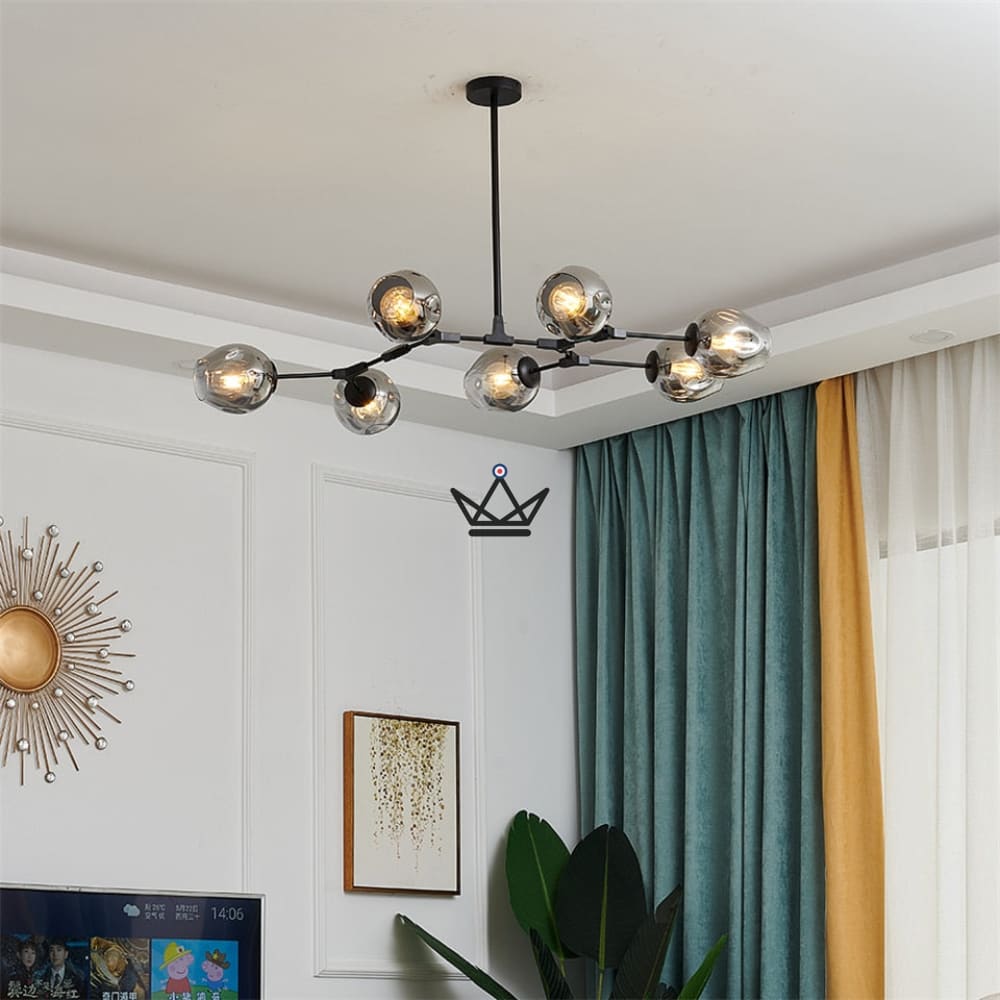 Articulated Industrial Ceiling Chandelier - Branching Bubble Style — view 9