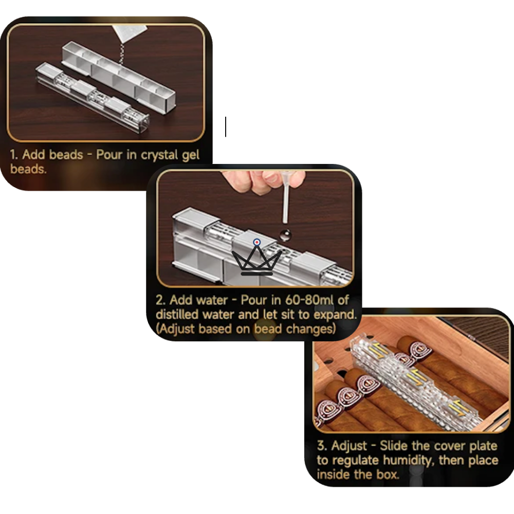 Humidor Aerion Vault – Acryl transparent, Zedernholz, Zubehörschublade, 2 Formate – Ansicht 13