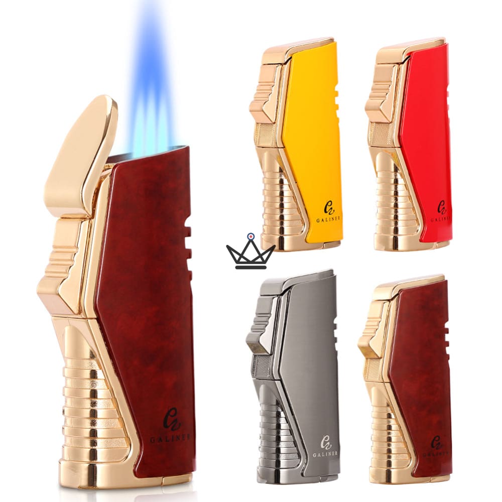 WAGNER Zigarrenanzünder – 3 Flammen, einstellbar, 4 Farben | Elegante Zigarrenbox