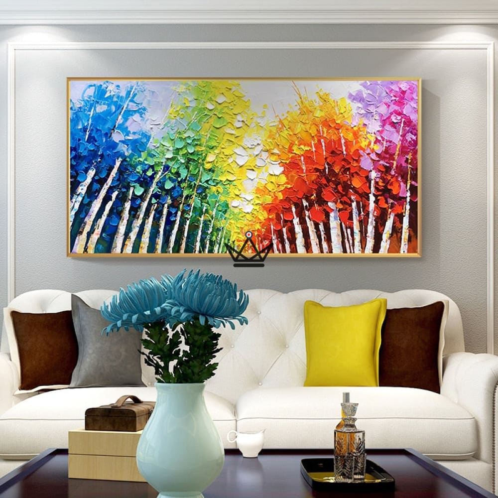 XXL oil painting on canvas - Forest essence — 40cmx70cm