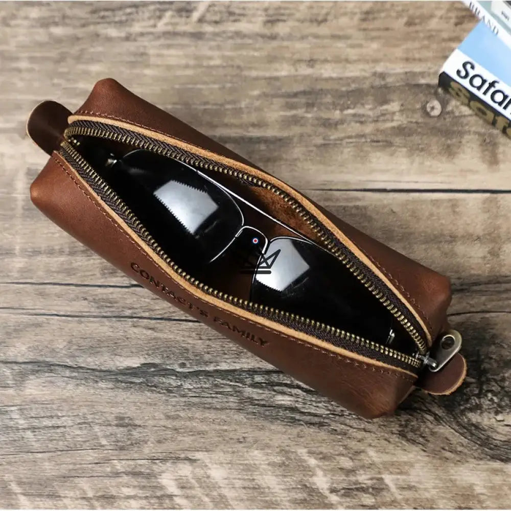 Customizable Leather Pouch - Pens & Glasses - VOYAGEUR Orion — view 3