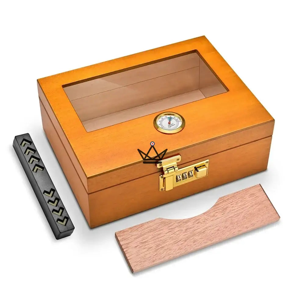 Zigarrenhumidor Enigma Style – spanisches Zedernholz, mit Sichtfenster, Zahlenschloss, 20 bis 30 Zigarren – Ansicht 10