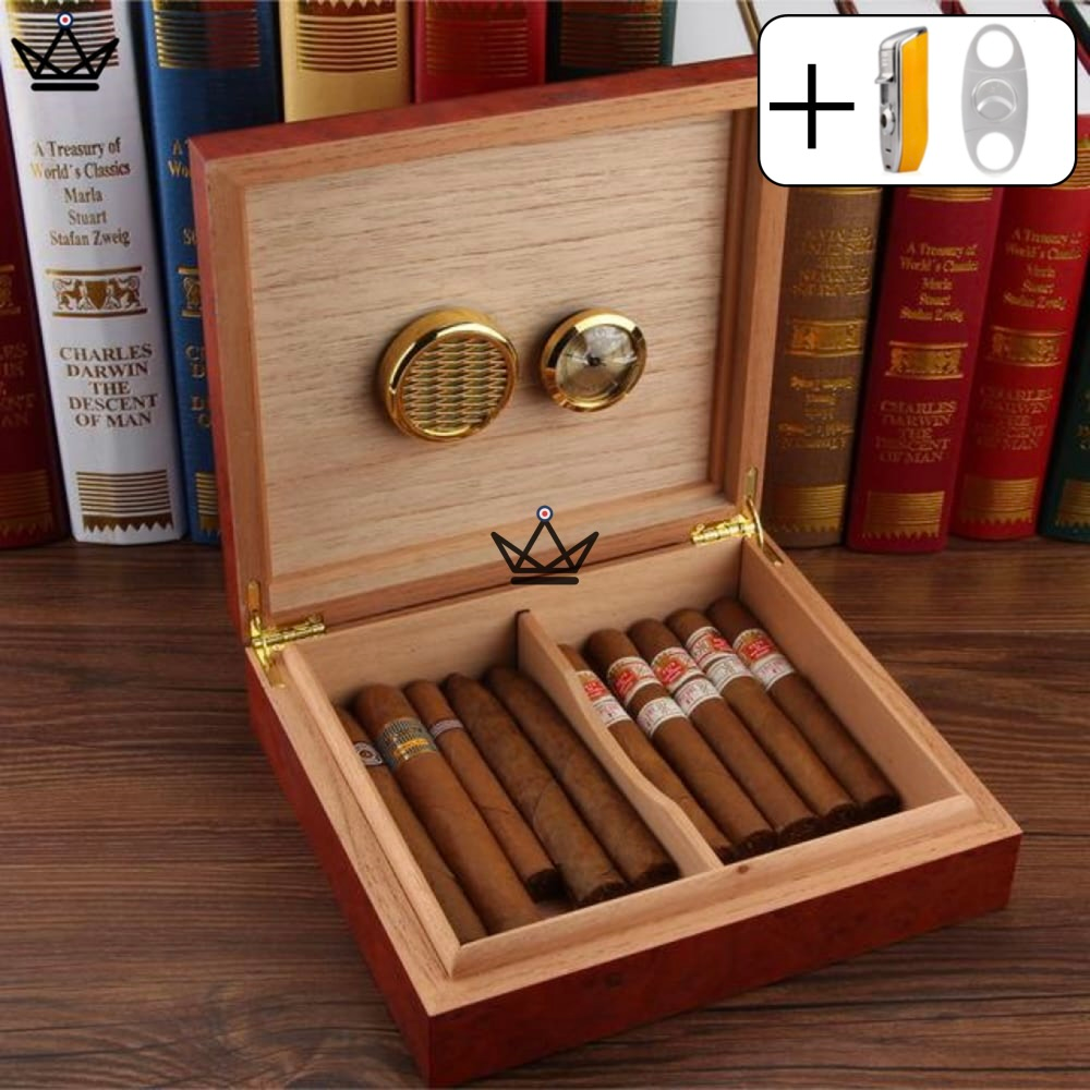 Zigarrenhumidor Wood Magnet – Spanische Zeder, magnetischer Hygrometer | 20 Zigarren – Ansicht 24