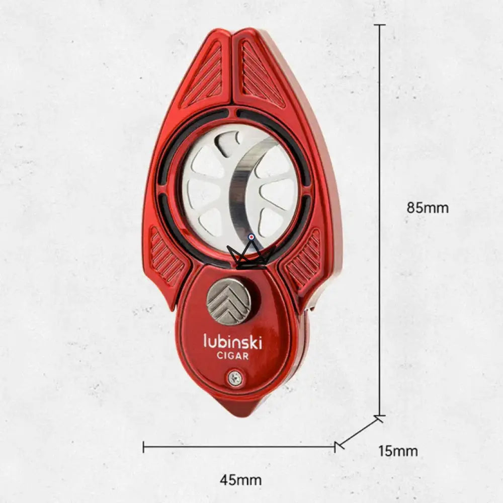 BatBlade Edition Cigar Cutter — 28mm Double Stainless Steel Blade, Butterfly Mechanism, Crimson Shadow · Knight Black · Midnight Blue | Box & Genuine Leather Pouch Included — view 14
