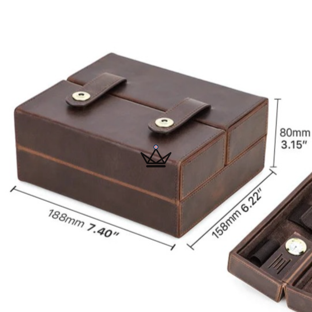 Anpassbarer Zigarren-Humidor aus Leder – Voyageur King – Ansicht 9