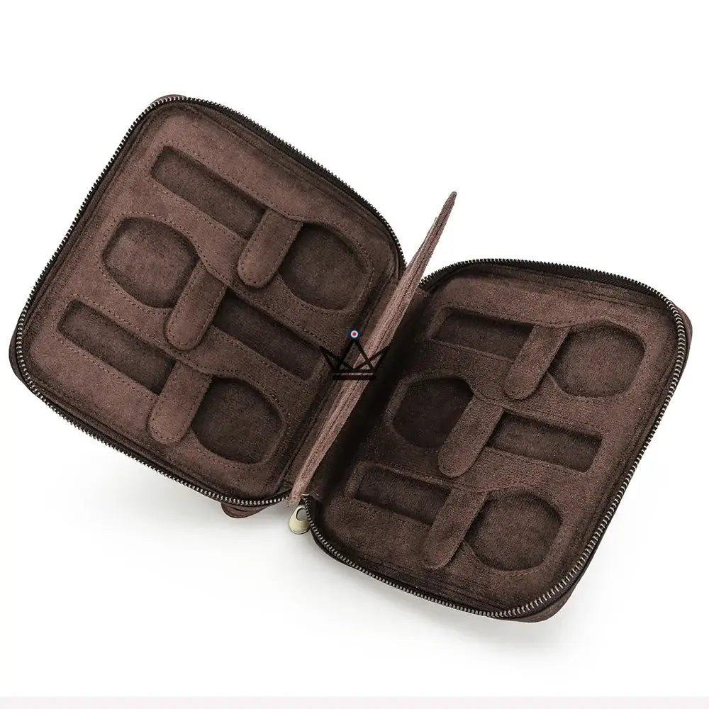 Customizable Travel Watch Case – Voyageur Keeper — Full Grain Leather, 4 Sizes: 2 to 8 Watches — view 11