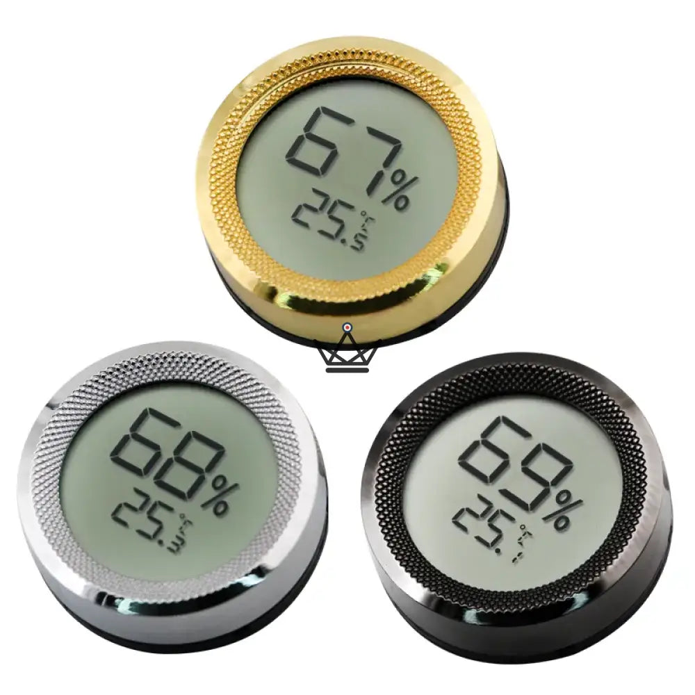 Elektronischer Zigarren-Hygrometer CARBONRING – LCD, 3 Oberflächen Gold Schwarz Silber | Zigarrenhumidor Elektronischer Zigarren-Hygrometer CARBONRING – LCD, 3 Oberflächen Gold Schwarz Silber | Zigarrenhumidor