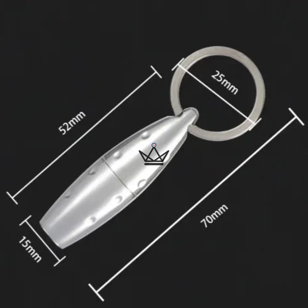 Silver Bang Cigar Punch — Silver Stainless Steel, Retractable Blade, 8mm Perforation | Integrated Keychain Ring — view 7