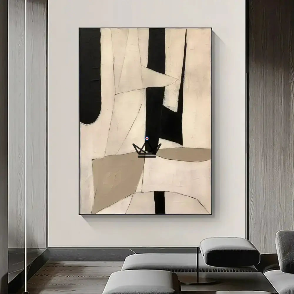 Oil painting on XXL canvas - Monochrome Abstraction — 40x60cm / Abstract Contours