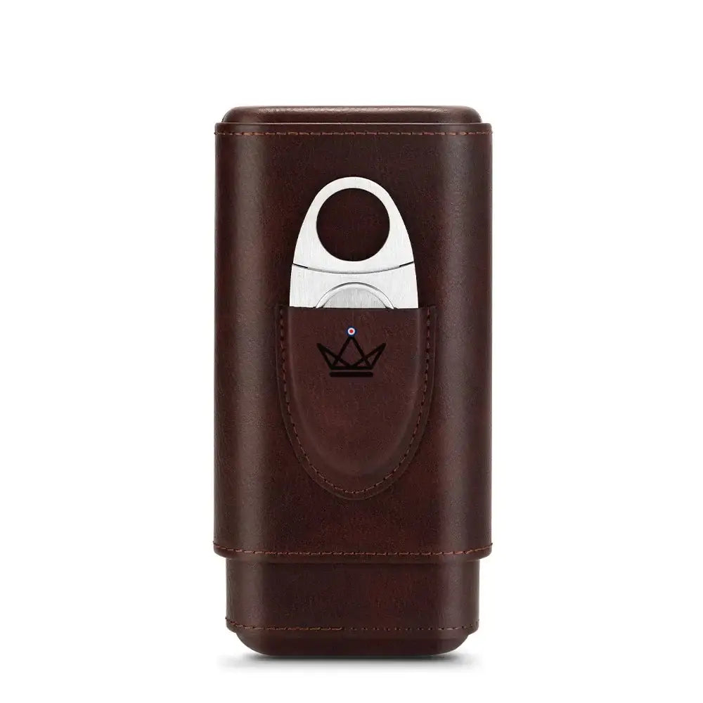 Mirlos Wood Cigar Case — Leather & Spanish Cedar, 2 or 3 Cigars, Cutter Included — view 19