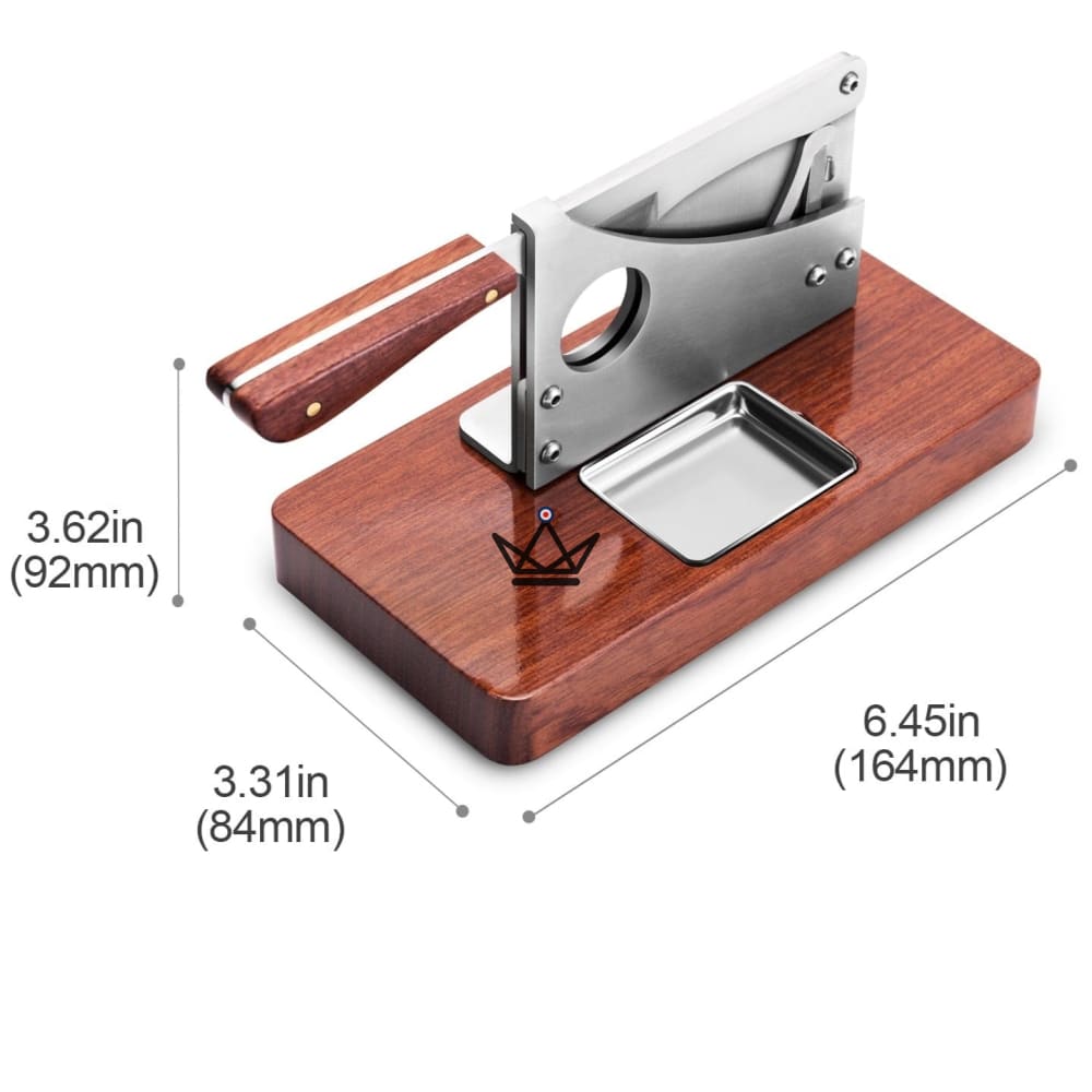 Desktop Cigar Cutter HELIX Loop — Solid Wood & Stainless Steel Lever Cutter | Integrated Catch Tray — view 6