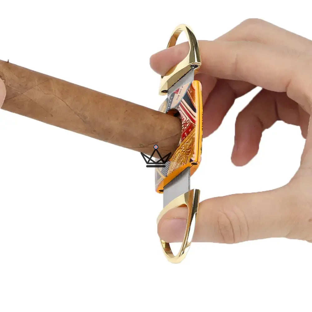 Zigarrenzubehör-Set Luxus MAESTRO STARS — Keramik-Aschenbecher + Feuerzeug + Cutter | Gold-Finish – Ansicht 10
