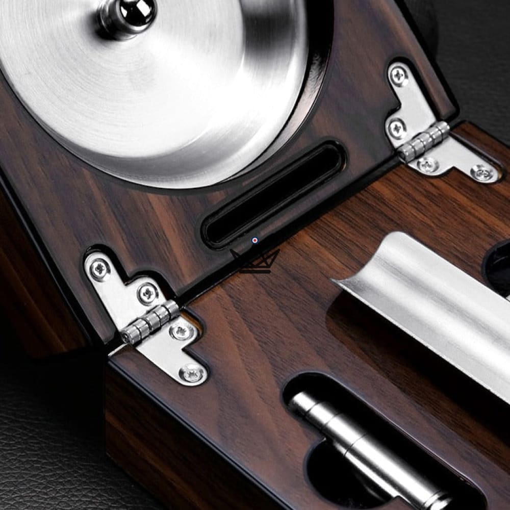 Cigar set SEMO-CUBE — cutter, punch, stand & ashtray | wooden box — view 5