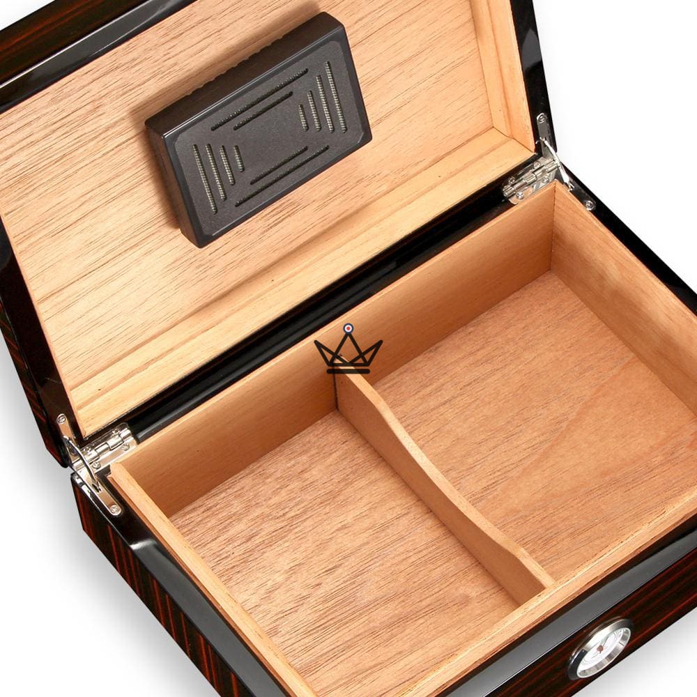 RETRO 60' Deluxe Humidor — ebony veneer, cedar interior, vintage rounded edges, 40 cigars — view 4