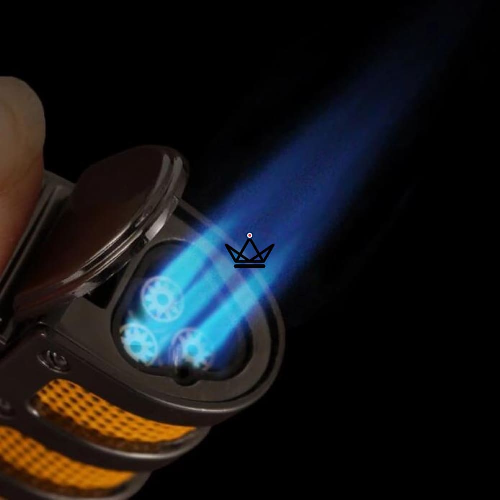 FLYKE 3-torch Jet Lighter — Integrated Punch, Refillable | Yellow & Black — view 5