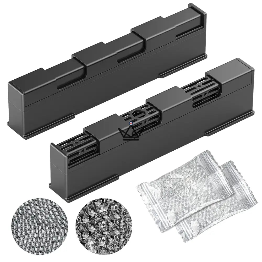 Gel Humidifier LINEAR CRYSTAL — Adjustable Grille, Distilled Water Refill | Pack of 2 — Duo (2 units) / Black Obsidian