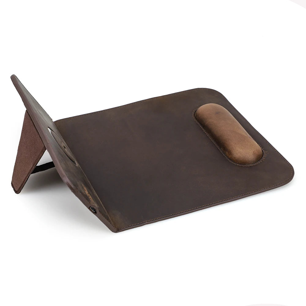 Customizable Leather Mousepad with Wireless Charger - Voyageur Magellan — view 4