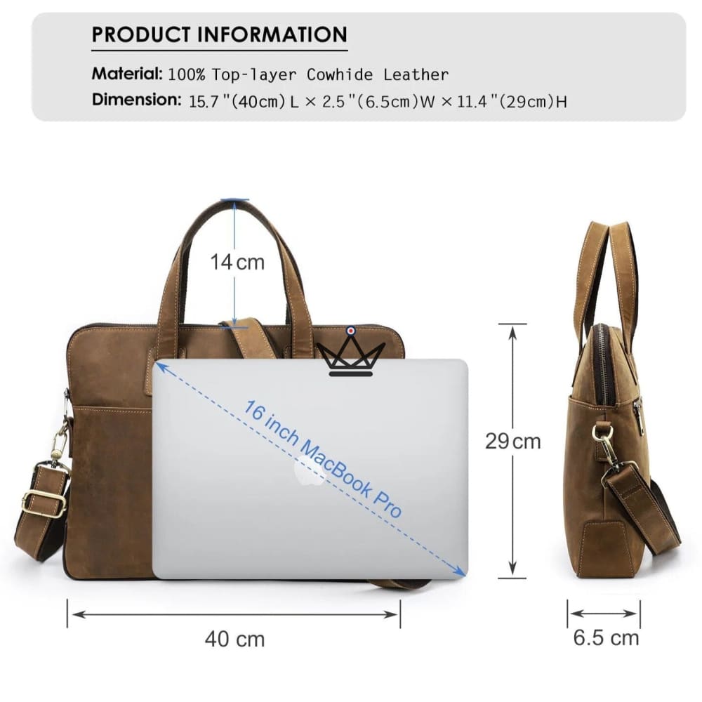 Customizable leather work bag - Voyageur Manhattan — Big
