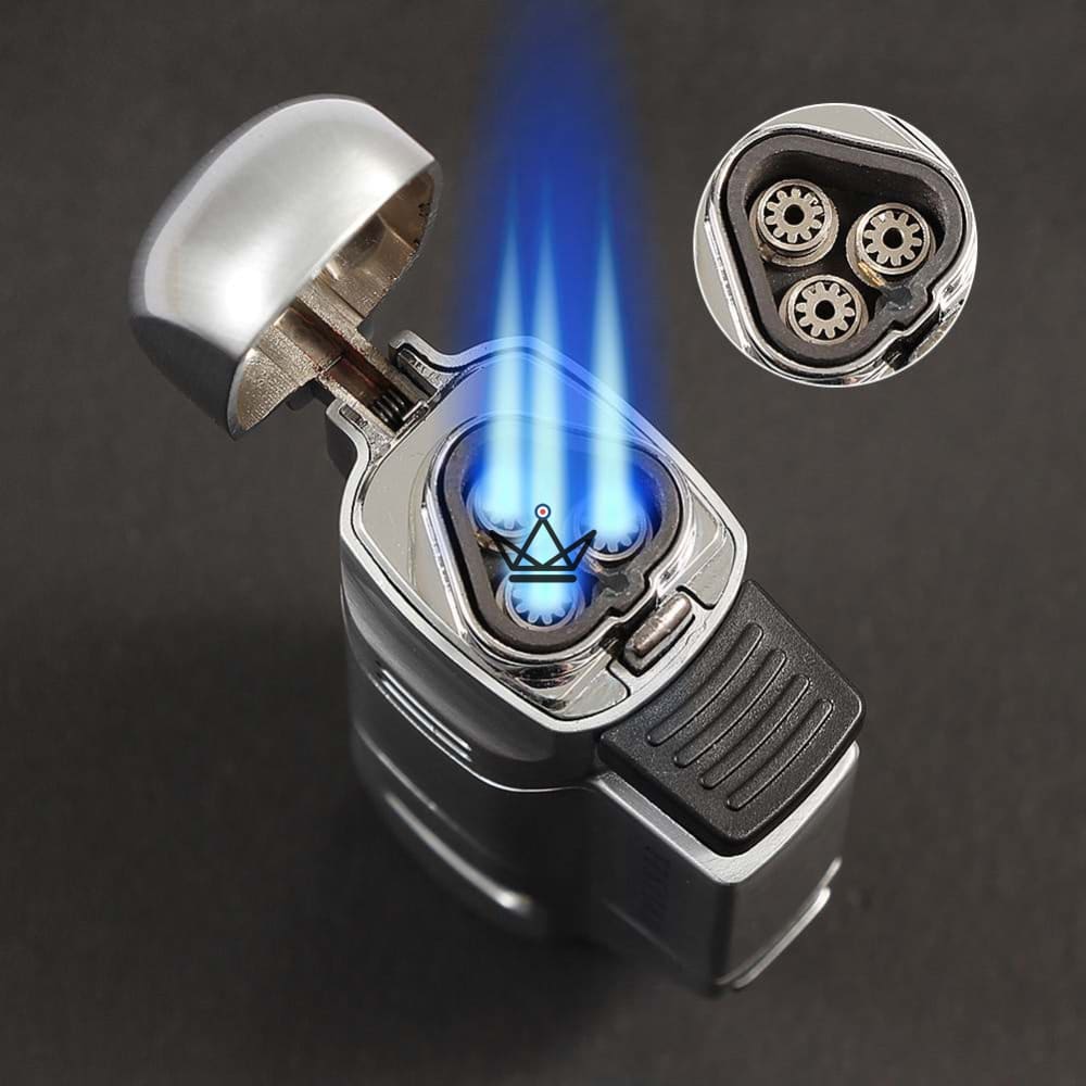 Incendium Pack - Triple Torch Lighter & Punch + 25 mm Double Blade Guillotine | Silver or Silver/Black · Gift Box Included — view 4